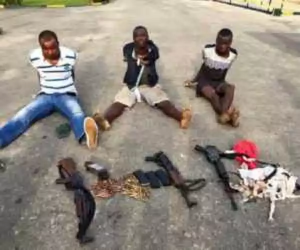 Photo: 3 Suspected Armed Robbers Arrested By Rivers State Police